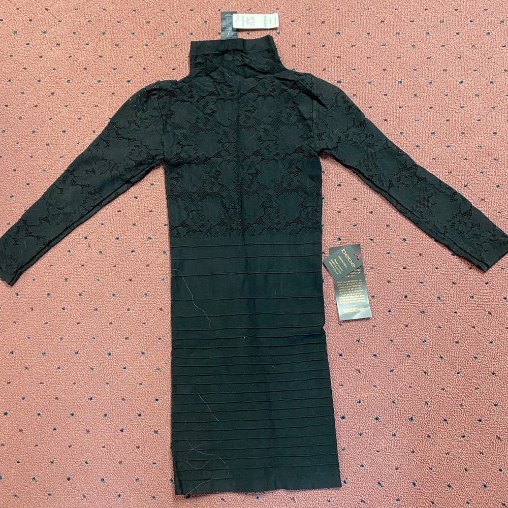 Bebe Lace Stretchy black dress